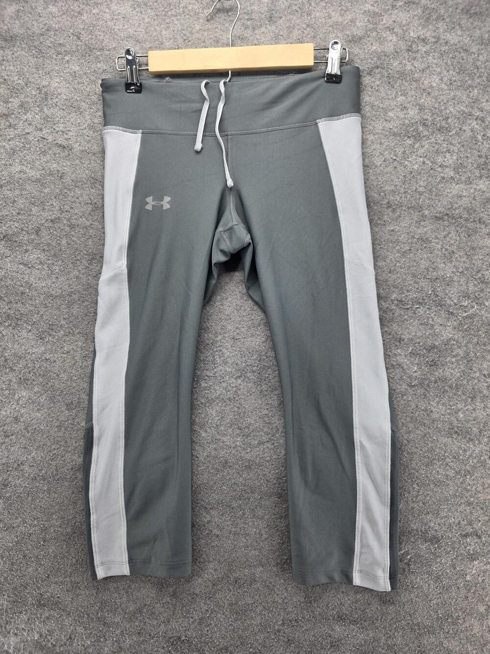 Under Armour Leggings Womens M Gray HeatGear Compression Skinny Elastic Waist